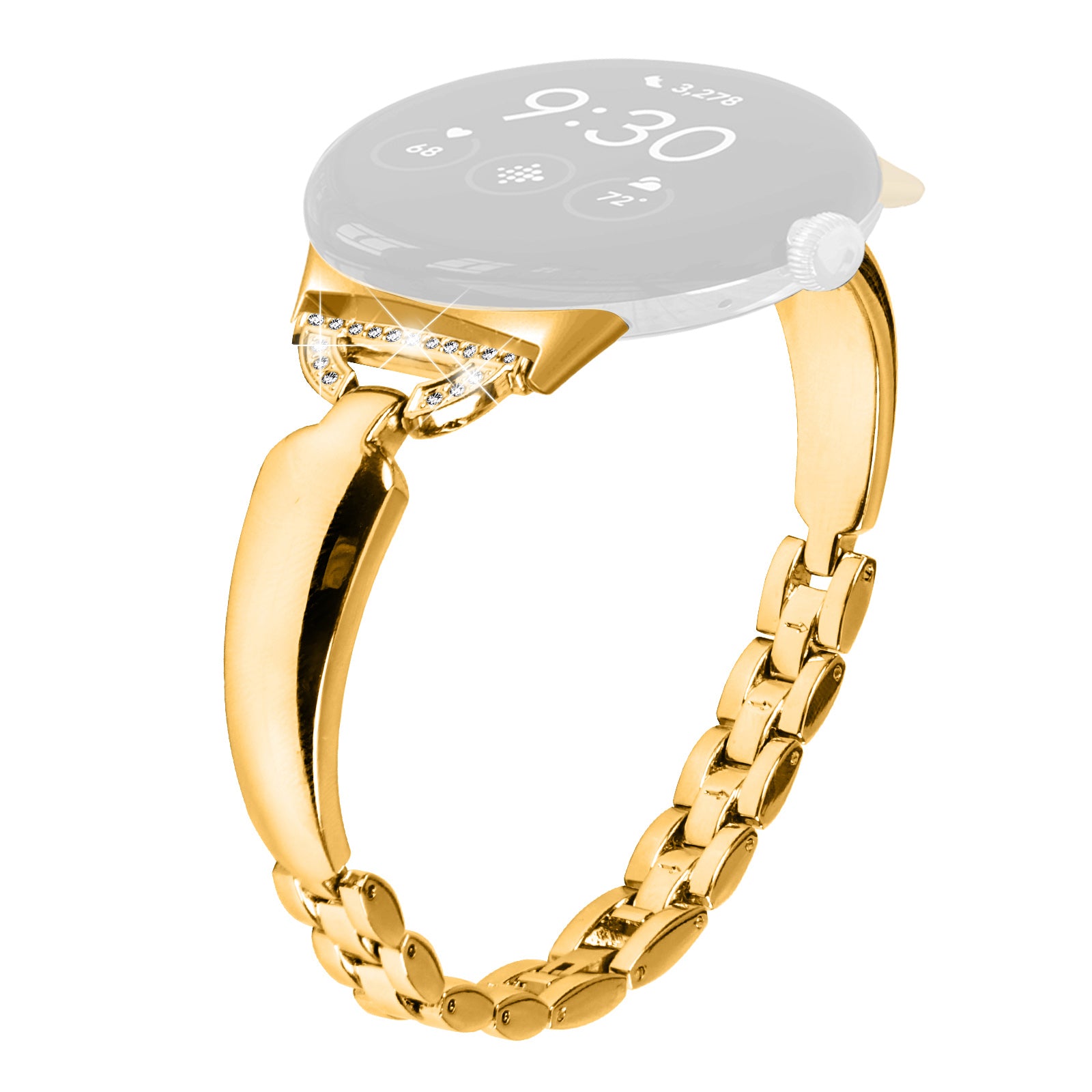 For Google Pixel Watch 2 Pixel Watch Bling Band D-shaped Rhinestone Decor Copper Metal Bracelet Watch Strap For Google Pixel Watch 2 Pixel Watch Bling Band D-shaped Rhinestone Decor Copper Metal Bracelet Watch Strap